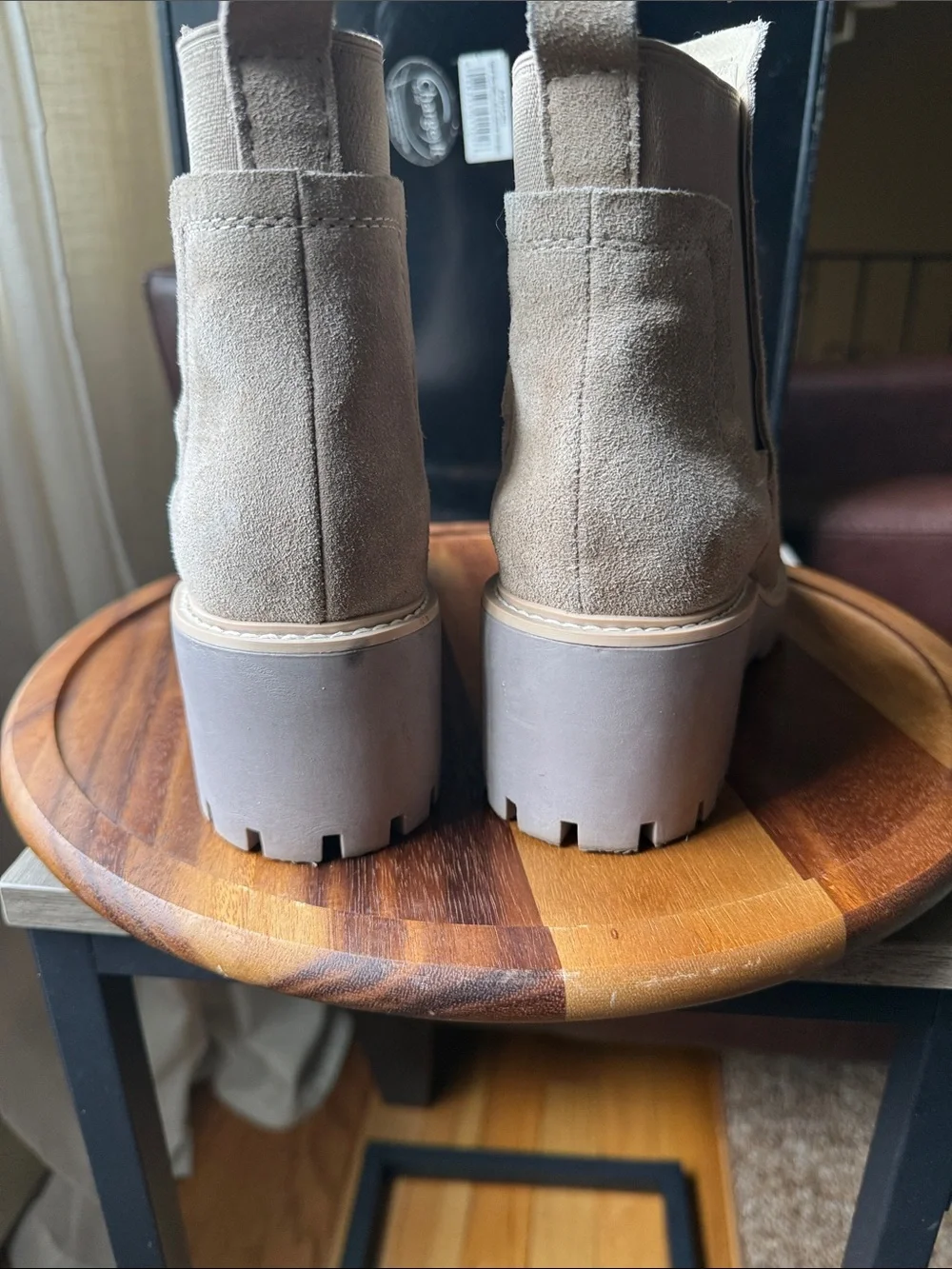 Dolce Vita Taupe Suede Lug Sole Chelsea Bootie